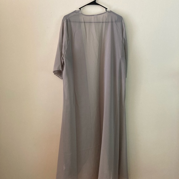 NWT-Grey Print Midi Dress With Thin Jacket Two Piece Outfit XXL - Picture 6 of 7